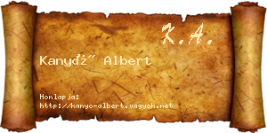 Kanyó Albert névjegykártya
