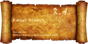 Kanyó Albert névjegykártya