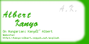 albert kanyo business card